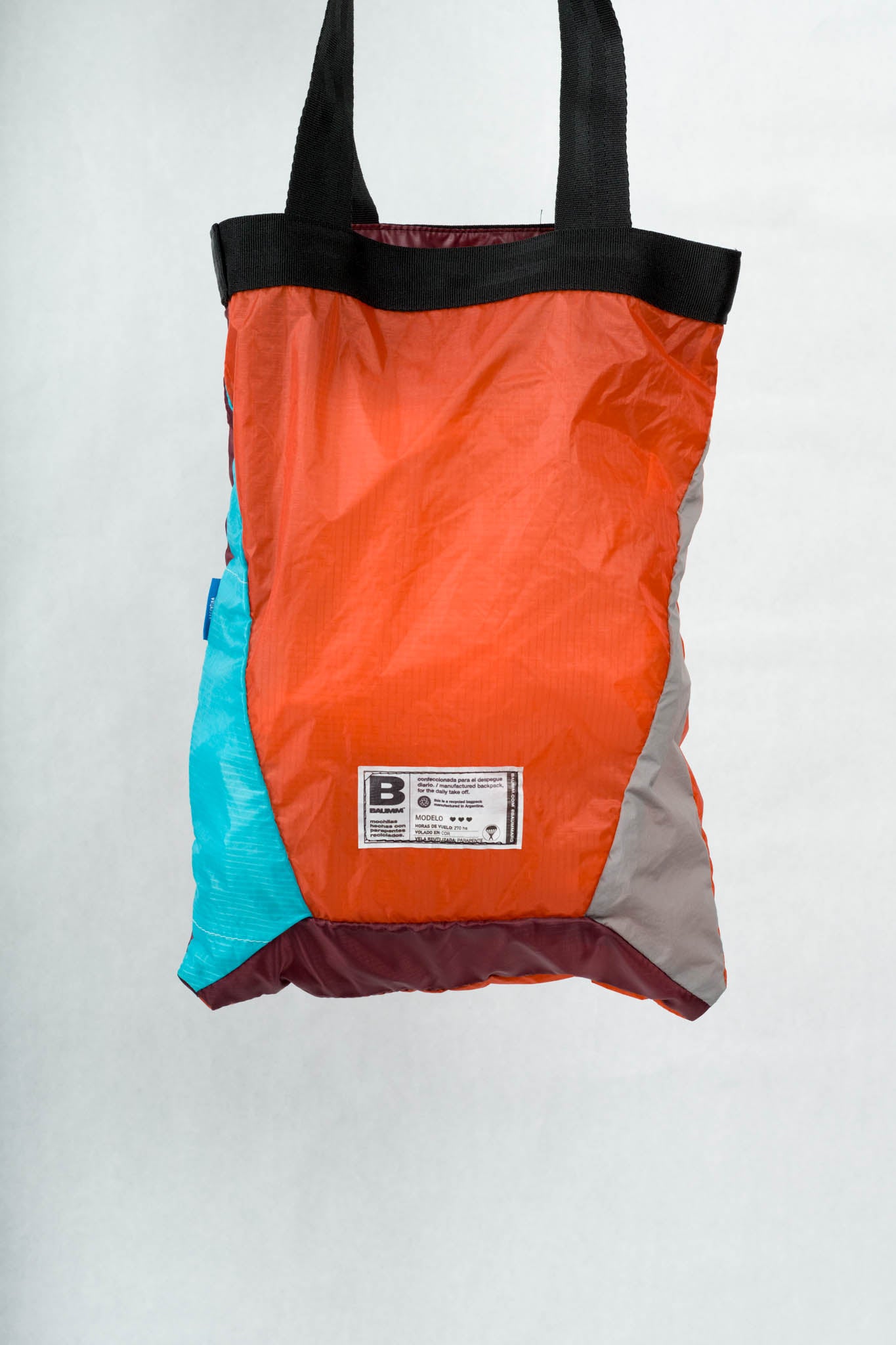 tote bag orange aqua burgundy BAUMM