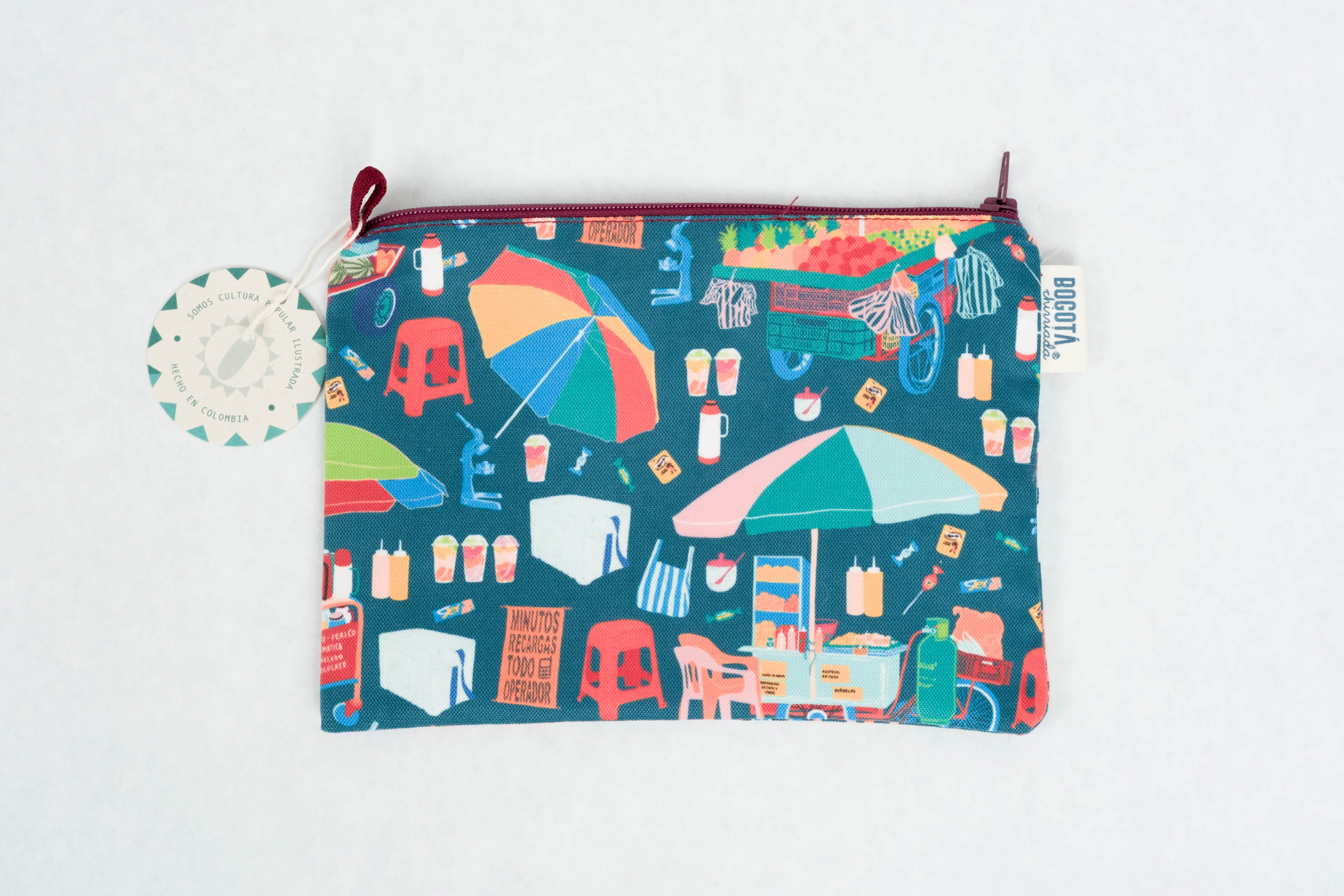 flat zipper pouch Colombian food carts BOGOTÁ CHIRRIADAS