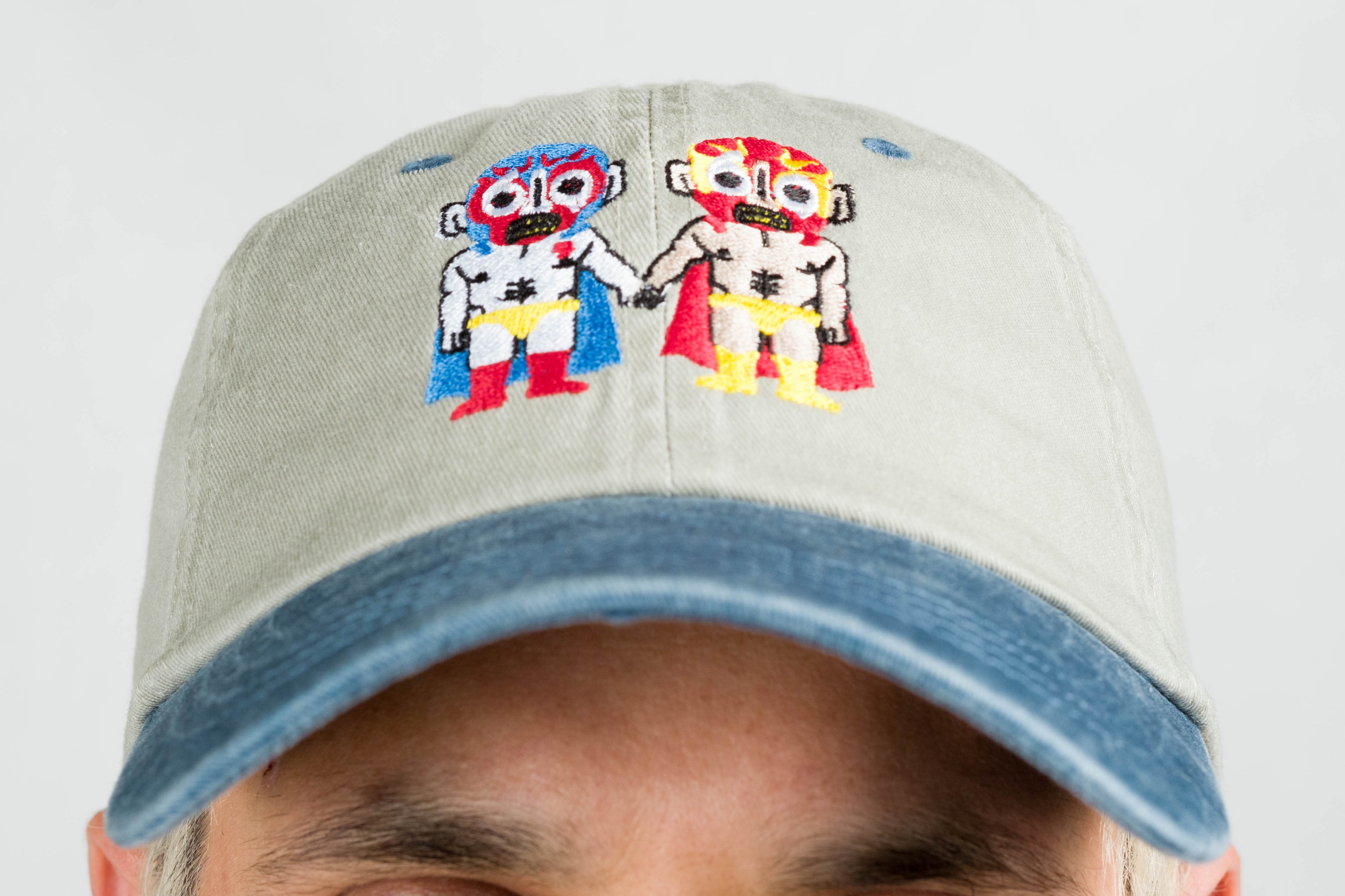 gray beige dad hat luchadores couple BORN IN 69