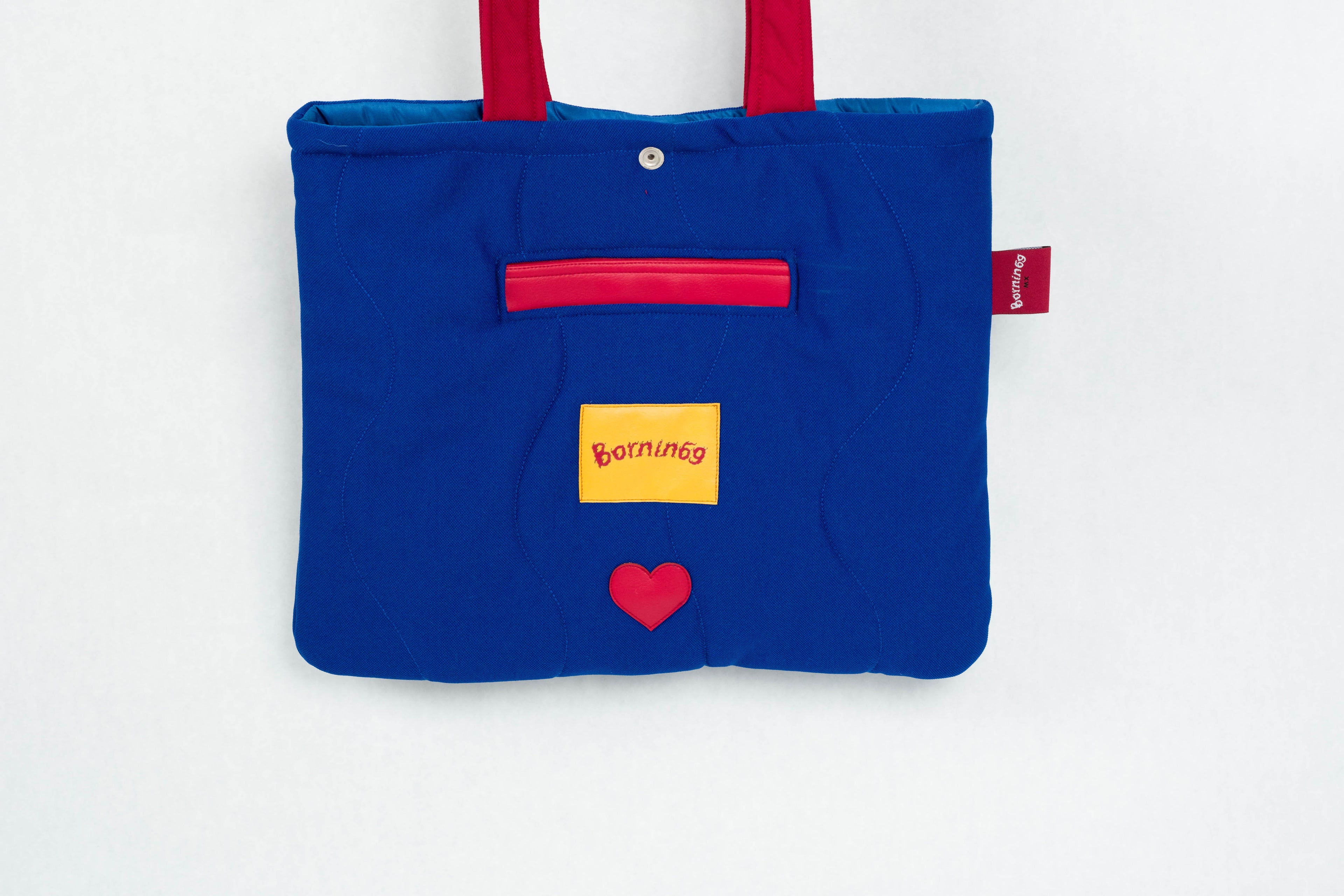 quilted blue tote bag luchador BORN IN 69