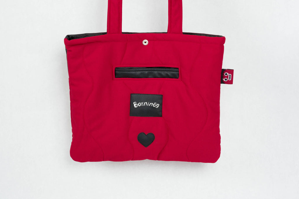 quilted red tote bag diablo BORN IN 69